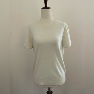 Polo Ralph Lauren Cashmere Short Sleeve Sweater L Ivory